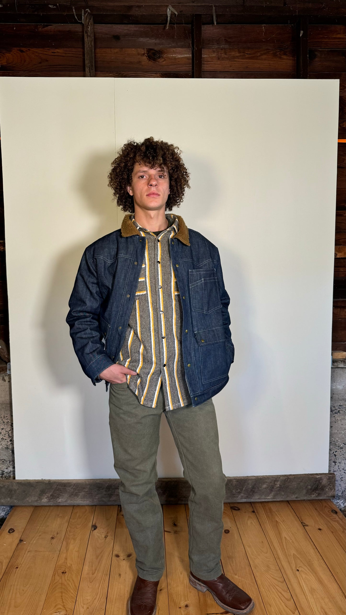 Marston Jacket - Denim with Sherpa Lining